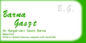 barna gaszt business card